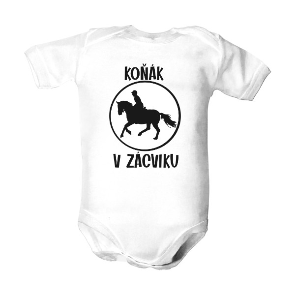 Dětské body  s potlačou Koňák v zácviku body