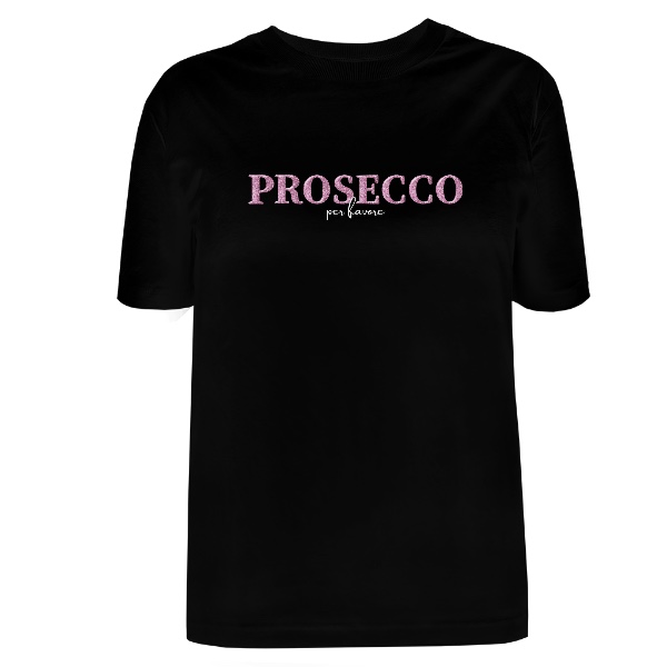 Růžový nápis Prosecco per favore